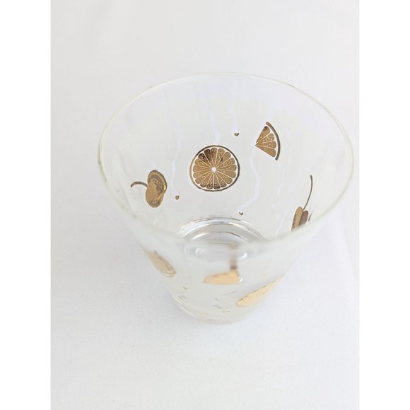 Set of 6 MCM Frosted Double Shot Glasses Gold Citrus Fruit Vintage 1960s Barware - Picture 7 of 10